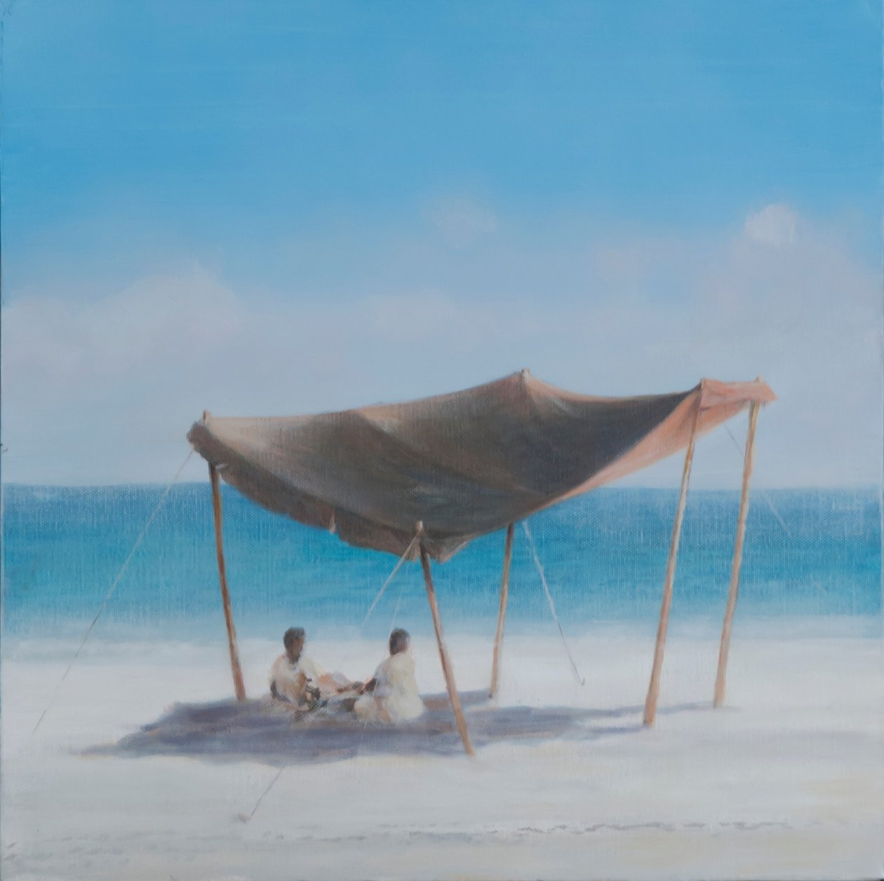 Strandtelt, 2012 (akryl på lerret) av Lincoln Seligman