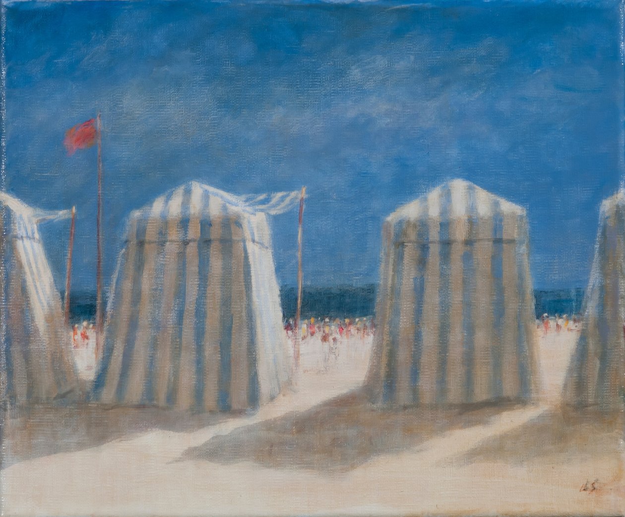 Beach Tents, Bretagne, 2012 (akryl på lerret) av Lincoln Seligman
