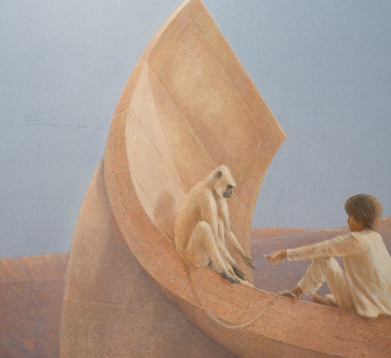 Boy and Monkey, 2010 (akryl på lerret) av Lincoln Seligman
