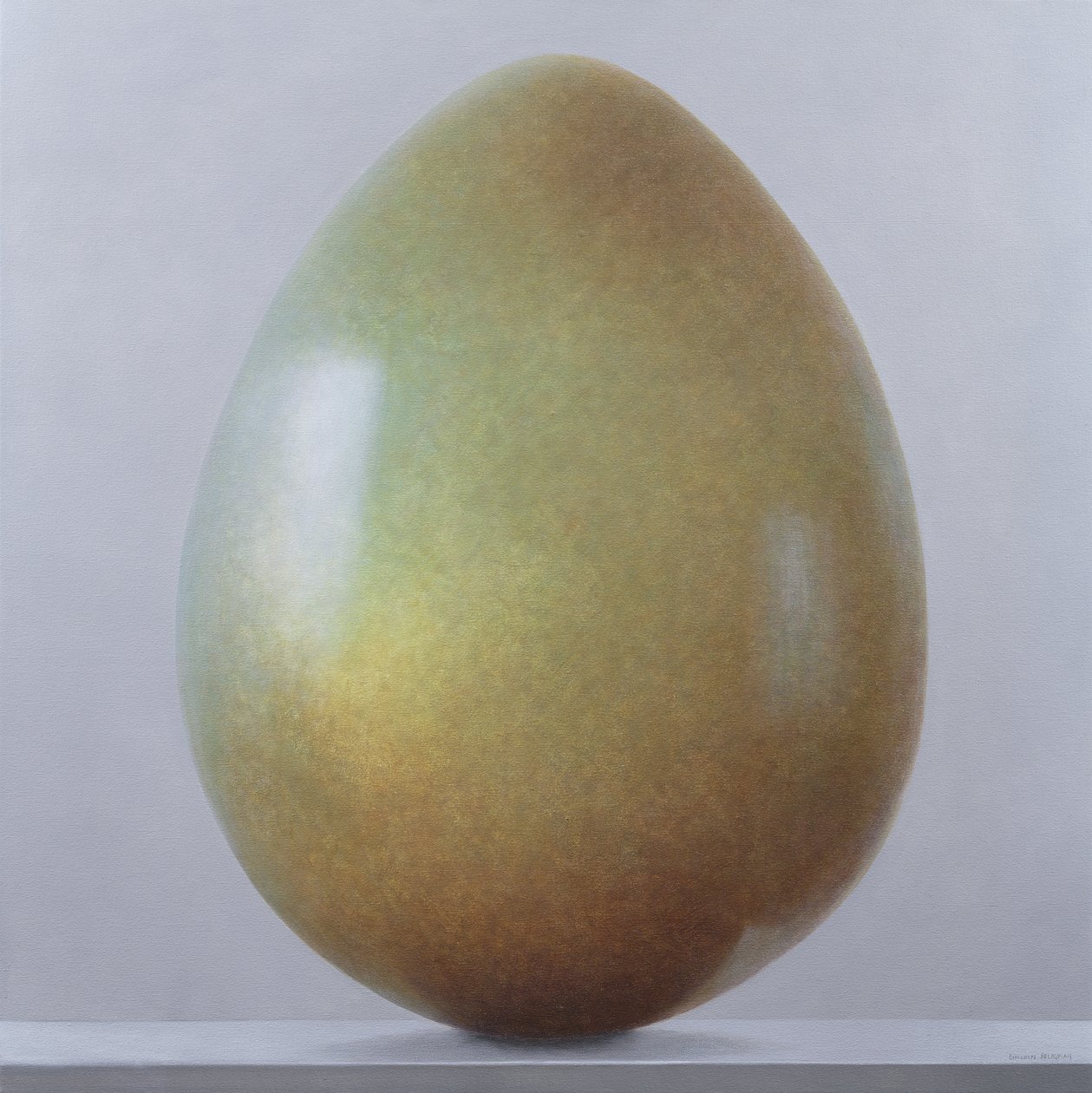Bronsealder egg (akryl på lerret) av Lincoln Seligman