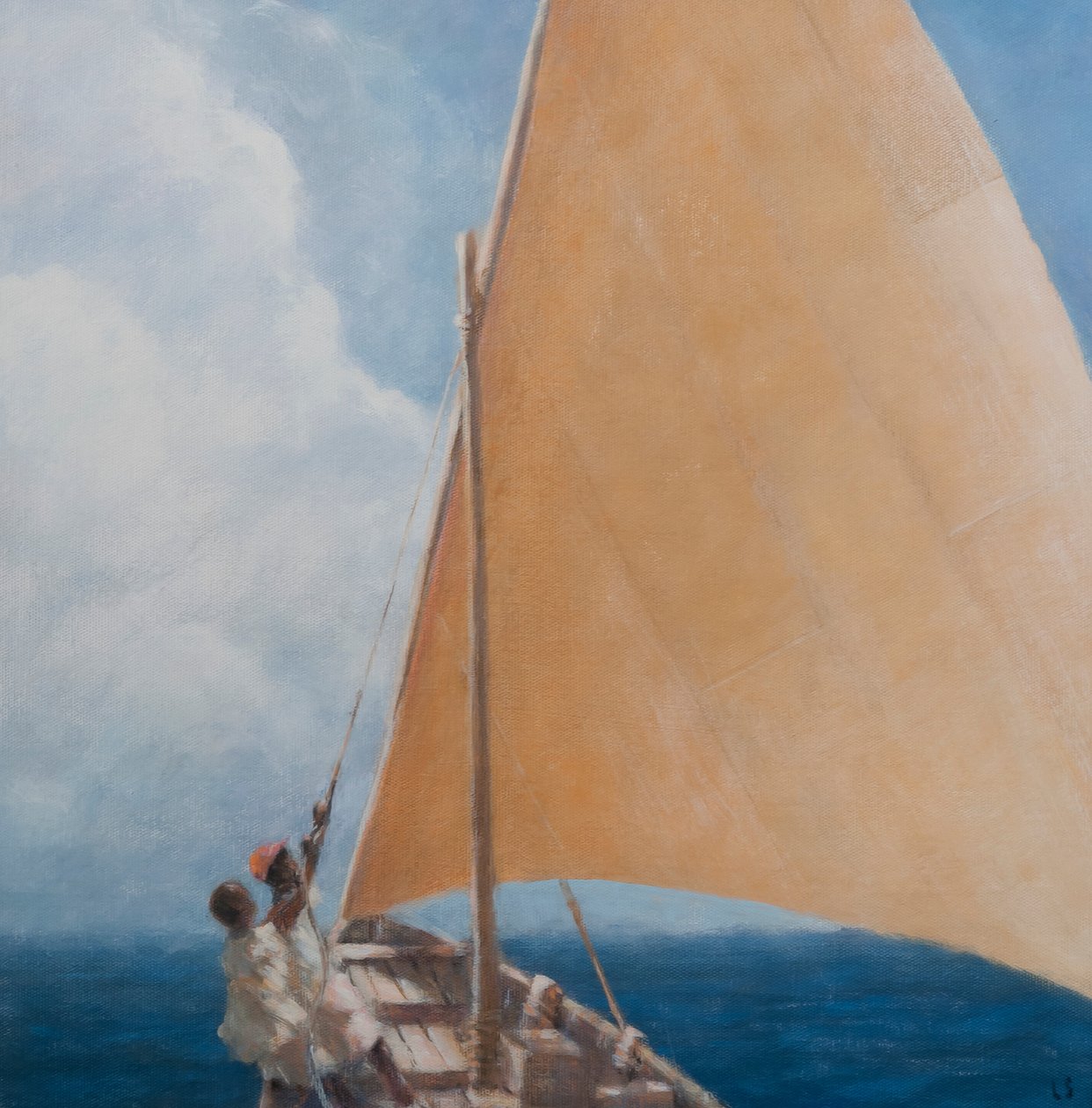 Dhow, Kilifi, 2012 (akryl på lerret) av Lincoln Seligman