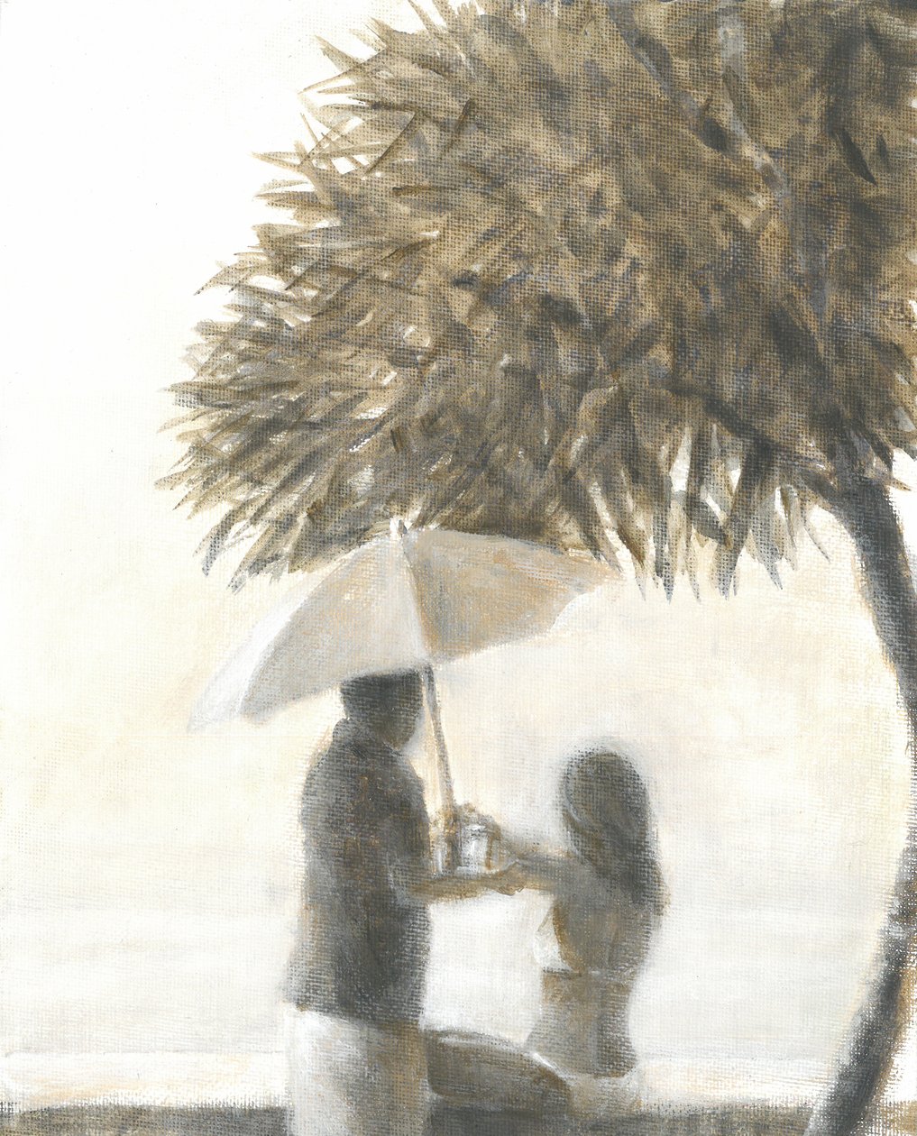 Drink Under a Tree, 2015 (akryl på lerret) av Lincoln Seligman