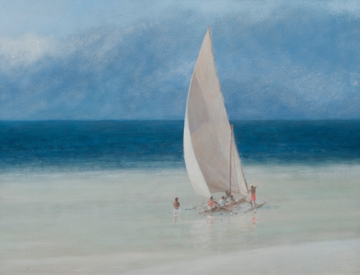 Fishermen, Kilifi, 2012 (akryl på lerret) av Lincoln Seligman