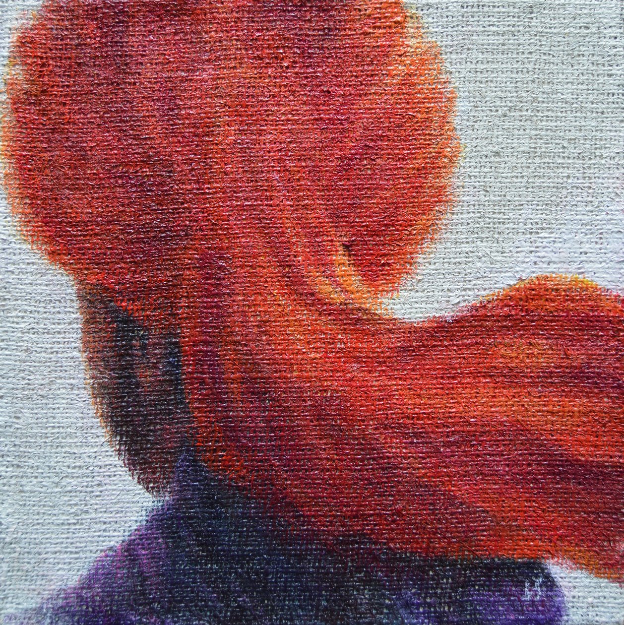 Oransje turban på hessian av Lincoln Seligman