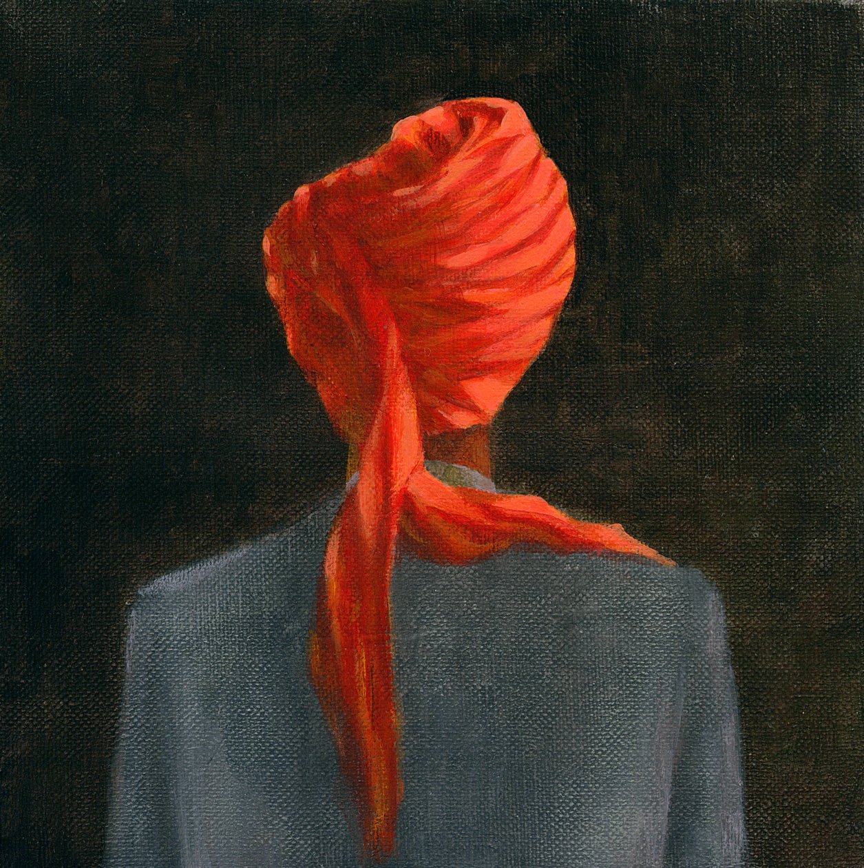 Rød turban, 2004 (akryl på lerret) av Lincoln Seligman