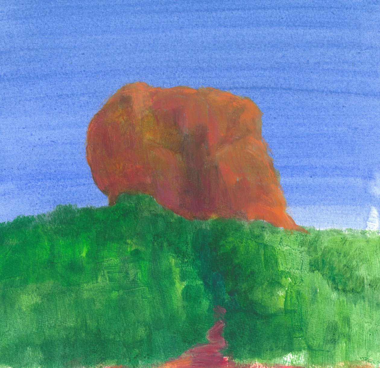 Sigiriya Rock (akryl på papir) av Lincoln Seligman