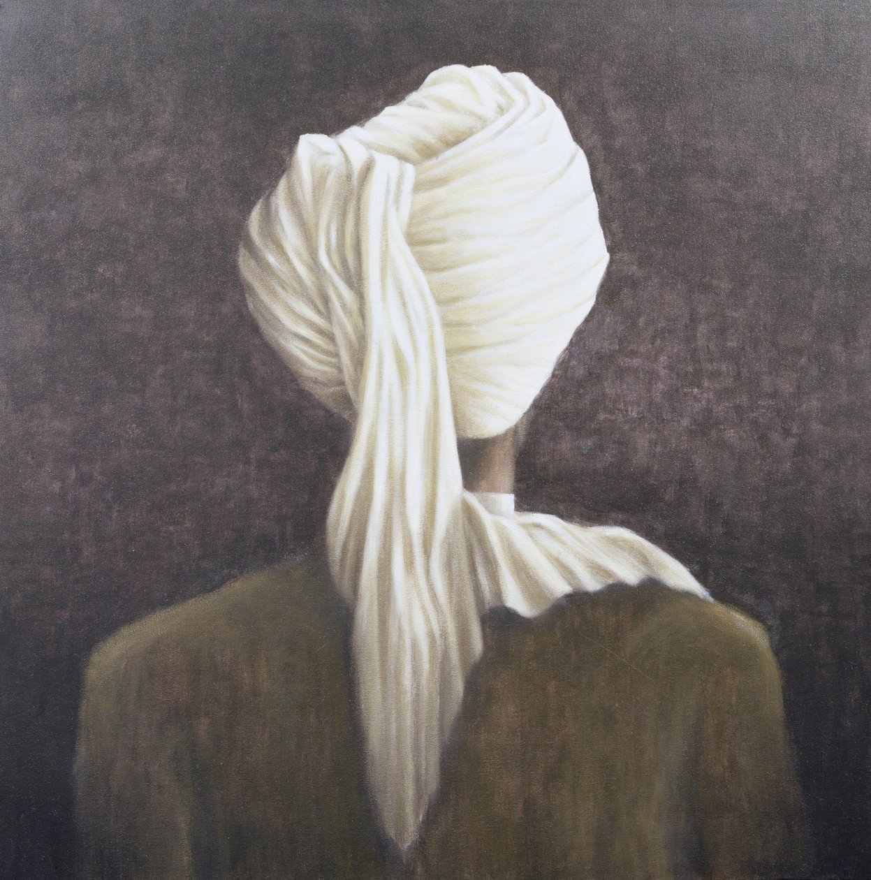 Hvit turban, 2005 (akryl på lerret) av Lincoln Seligman