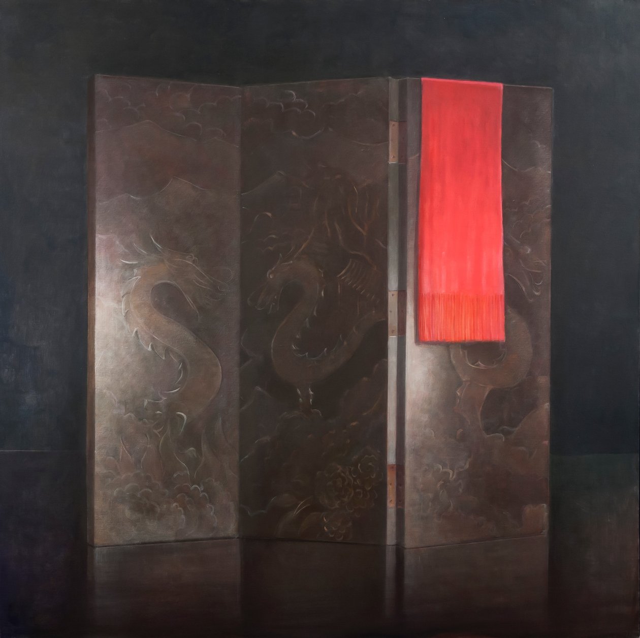 Dragon Screen, 2012 (akryl på lerret) av Lincoln Seligman