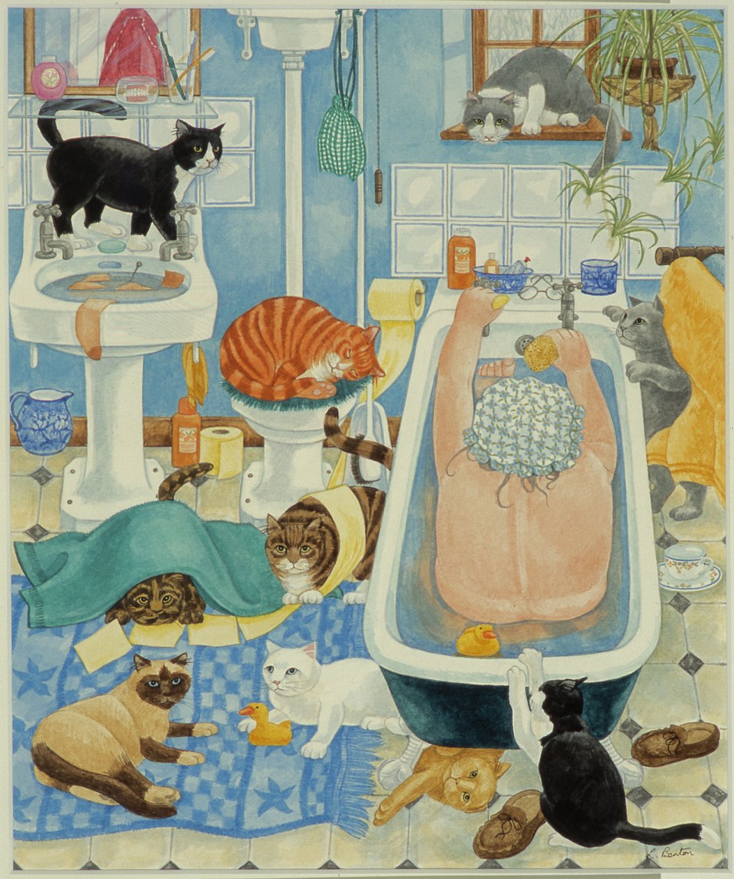 Bestemor og 10 katter på badet (wc på papir) av Linda Benton