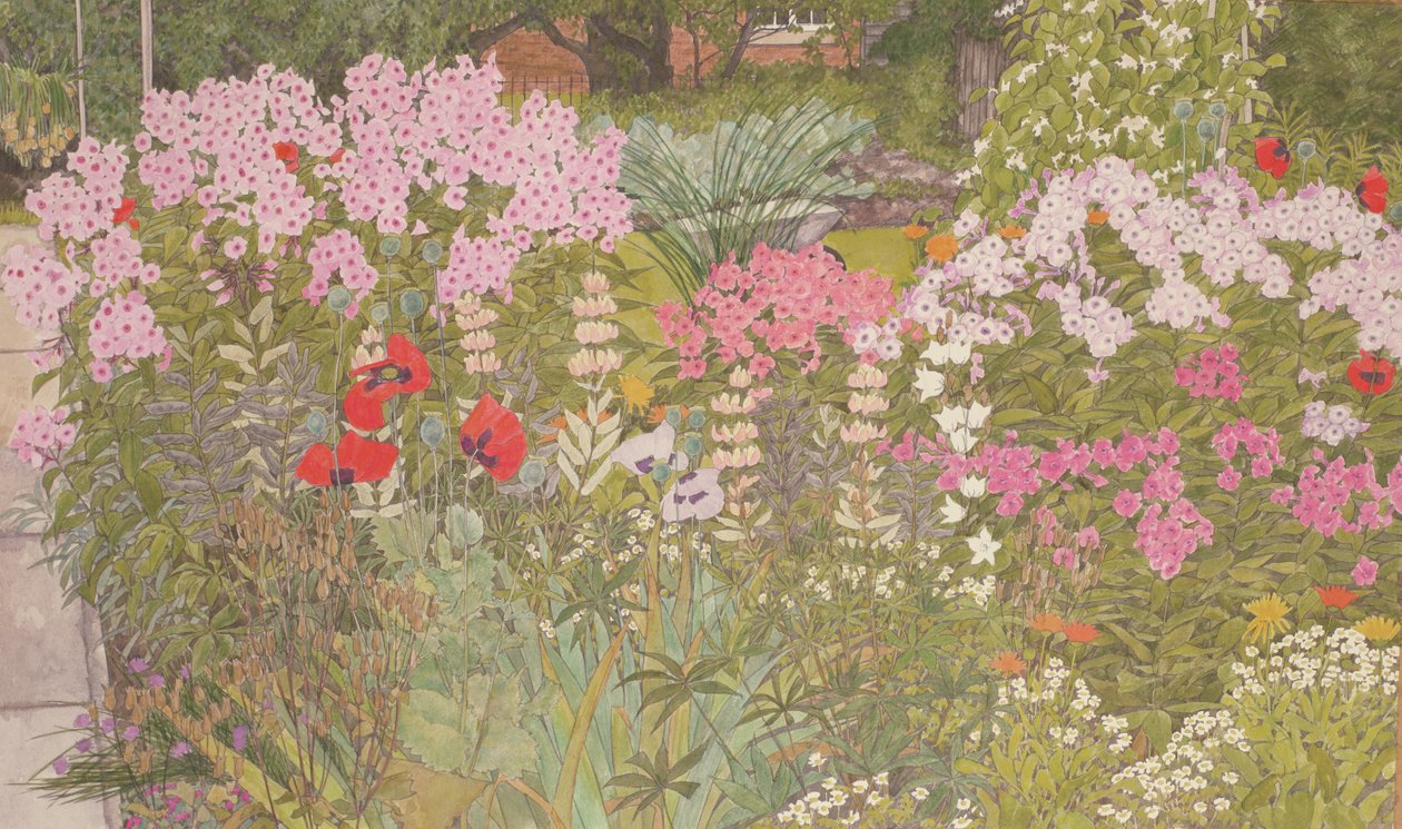 Rosa floks i urtekanten av Linda Benton