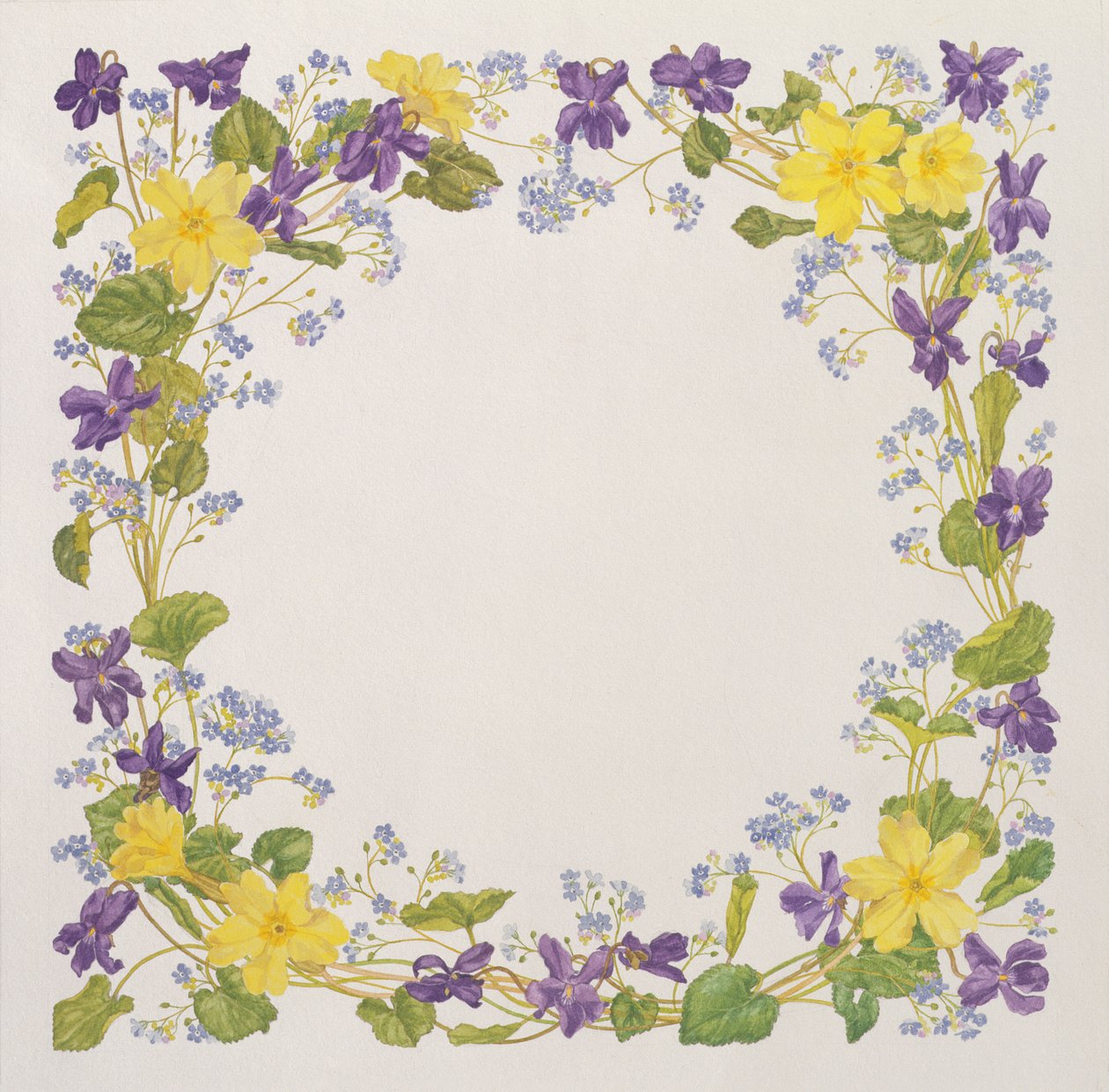 Primrose og Violet Square av Linda Benton