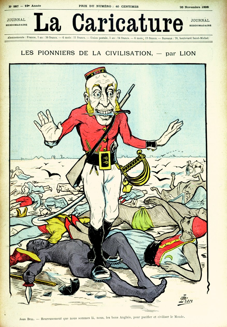 Pioneers of Civilization, John Bull bringer fred og sivilisasjon til verden, forside av magasinet 
