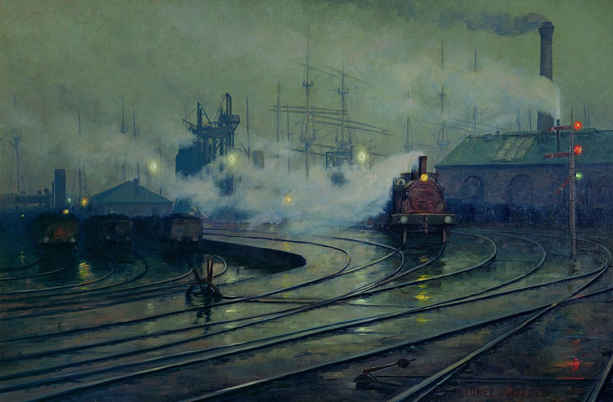 Cardiff Docks, 1896 av Lionel Walden