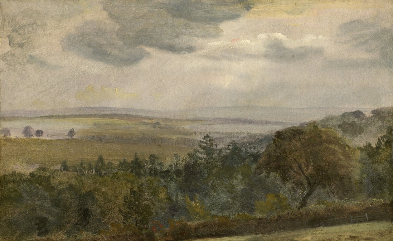Omfattende landskap med skyer, ca. 1850 av Lionel Constable