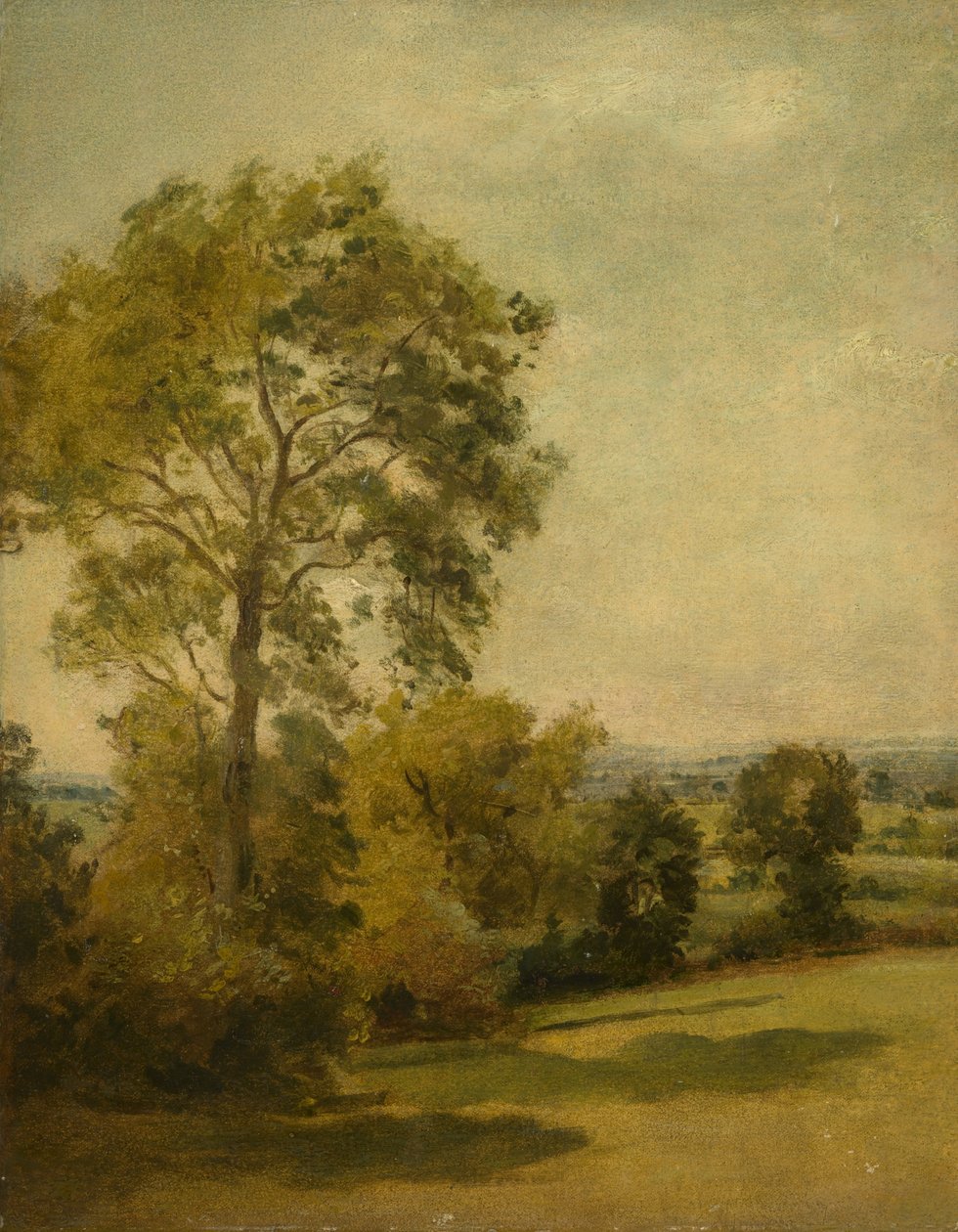 Tre i et landskap, ca. 1850 av Lionel Constable