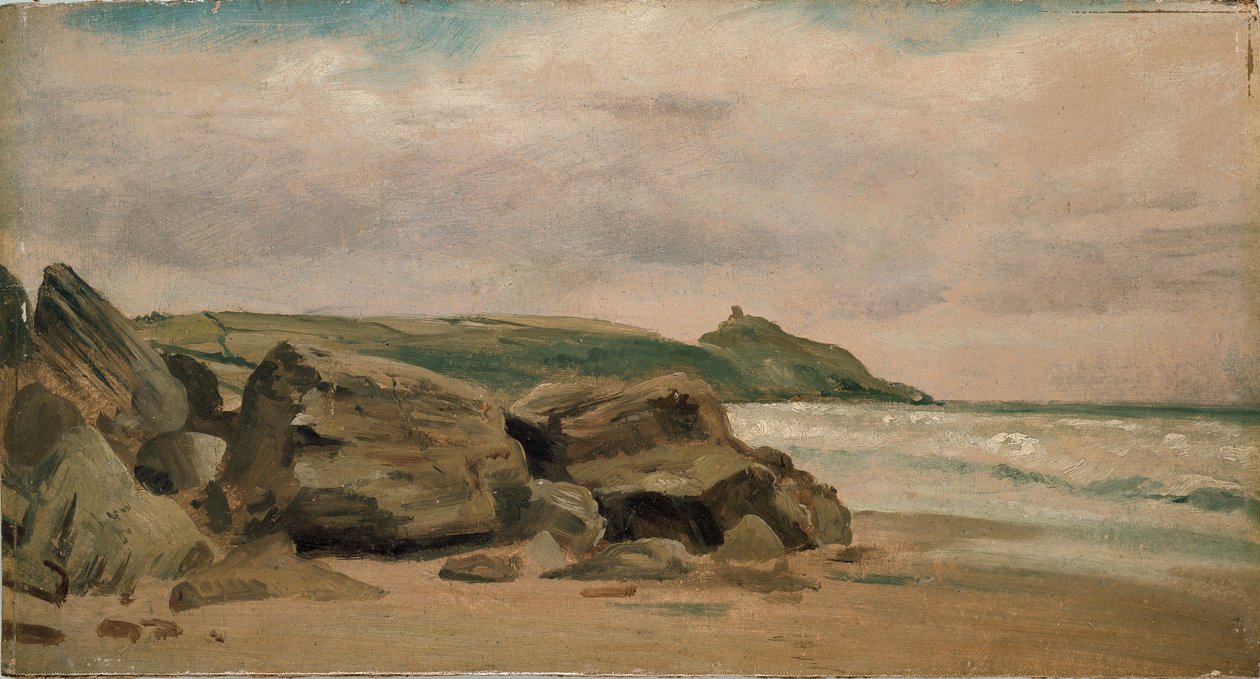 Utsikt mot Rame Head, Cornwall, 1850 av Lionel Constable