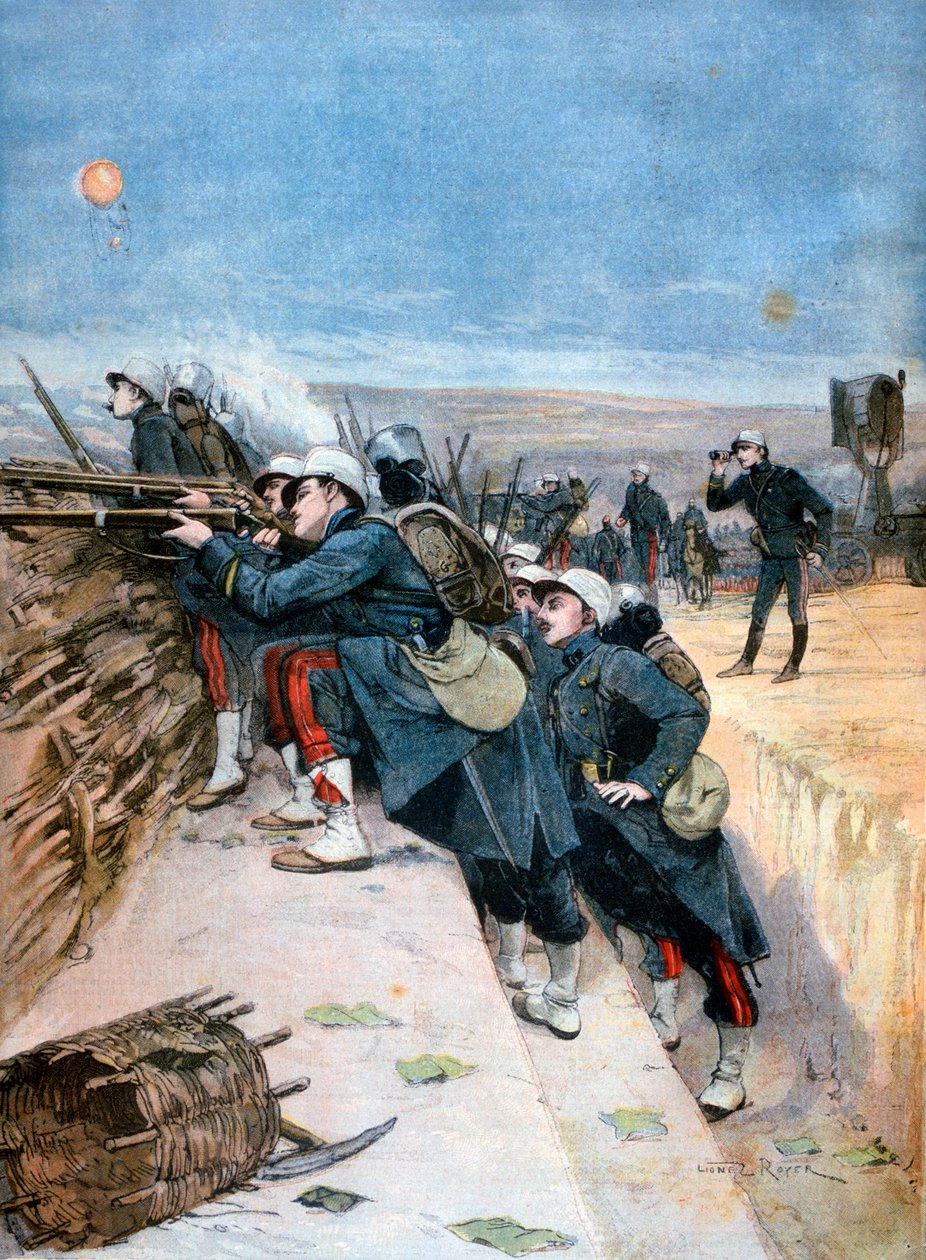 Franske soldater på skyttergravsmanøvrer, 1894 av Lionel Noel Royer