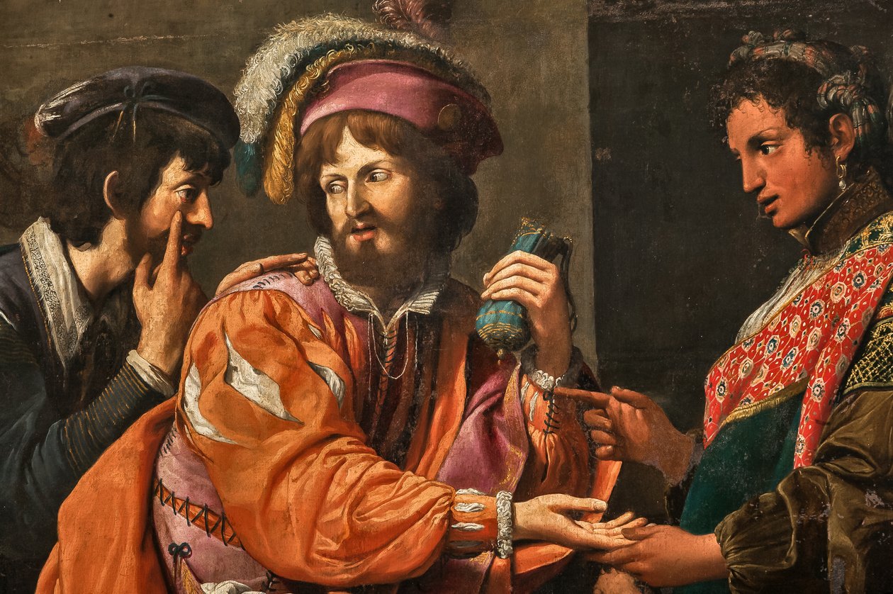 Buona Ventura, detalj av 2384631, ca. 1617 av Lionello Spada