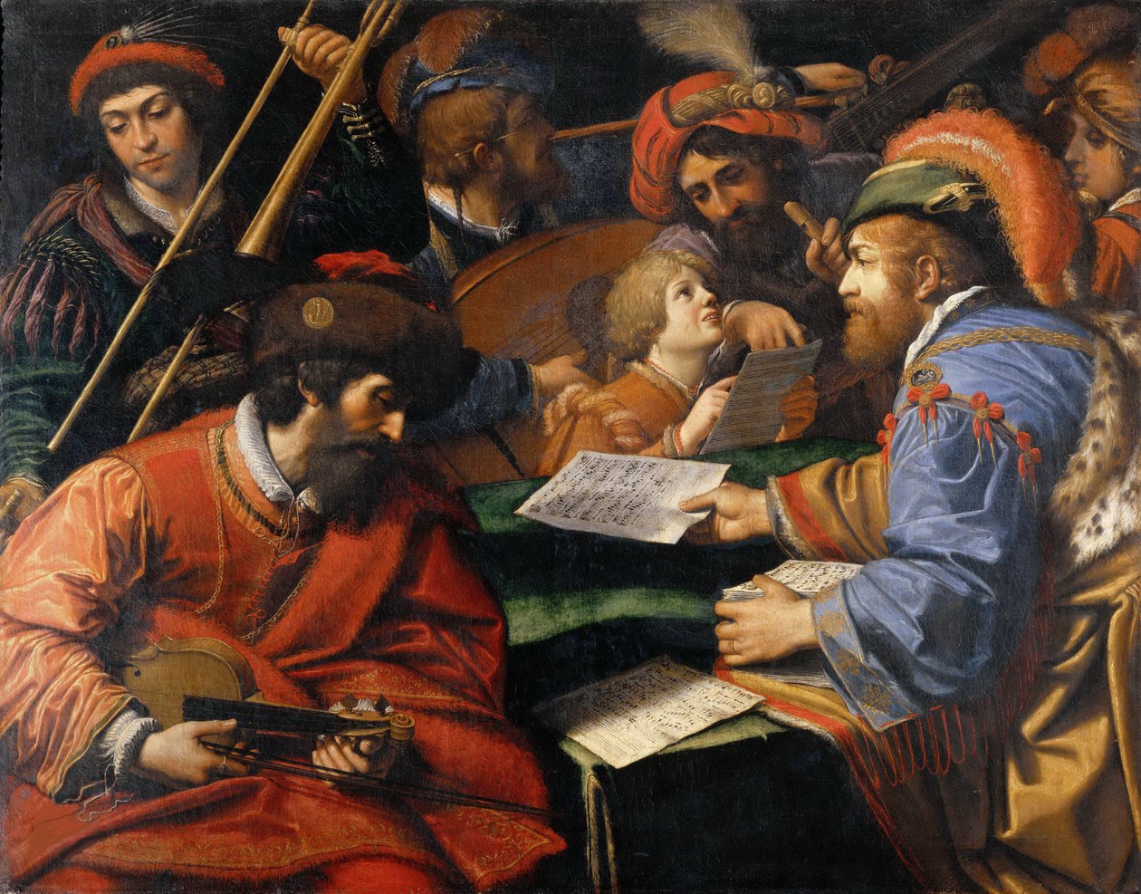 Konsert av Spada, Leonello (1576-1622). Olje på lerret, ca 1610-1615, Dimensjon: 138x177. Borghese-galleriet, Roma av Lionello Spada