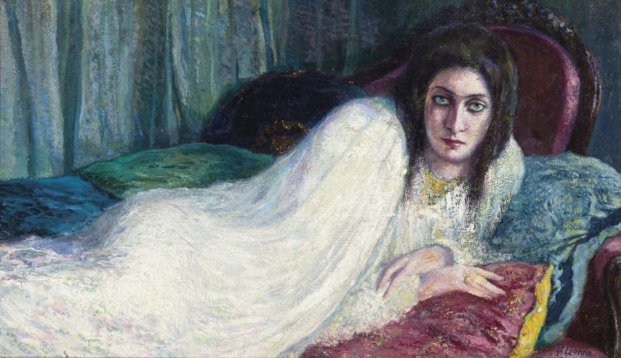 Jente på sofaen Jente på sofaen, ca. 1910. av Lionne