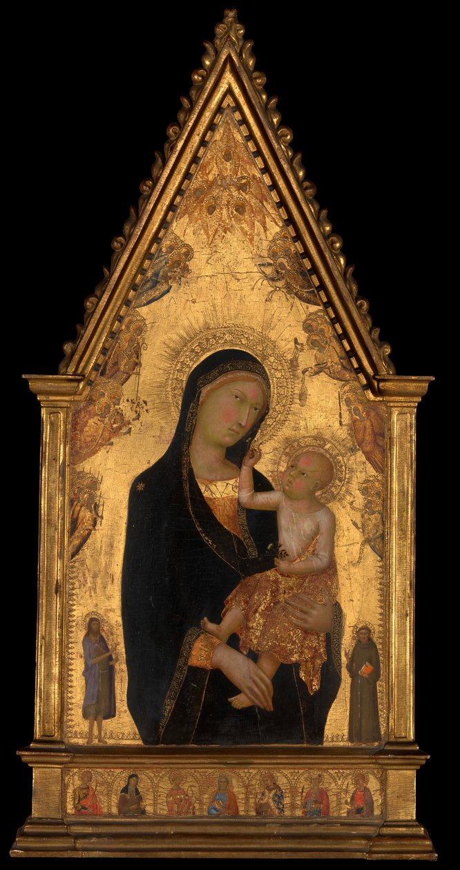 Madonna og barn med hellige og engler, ca. 1350. av Lippo Memmi
