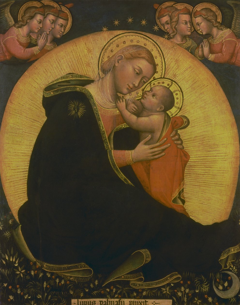 Ydmykhetens Madonna, 1390-1400 (tempera på lerret) av Lippo di Dalmasio