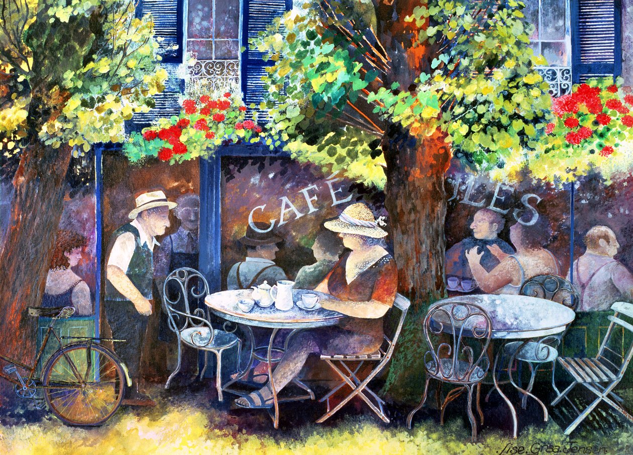 Cafe Jules, 1994 (akrylblekk, gouache) av Lisa Graa Jensen