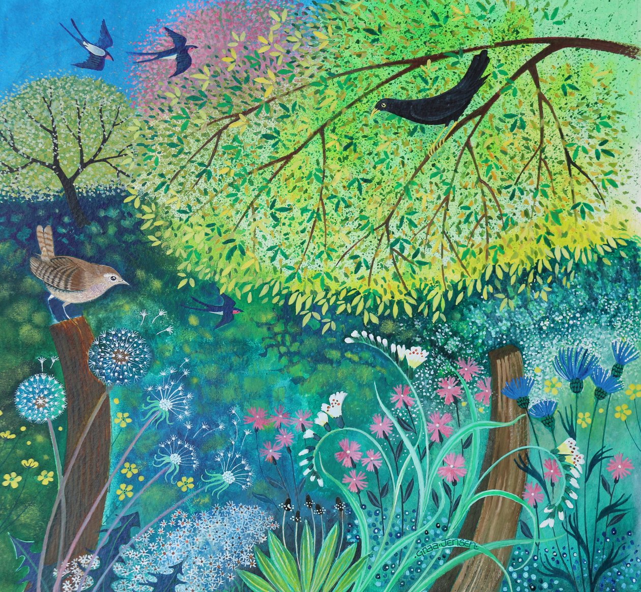 Jennys Garden, 2017, (akryl) av Lisa Graa Jensen