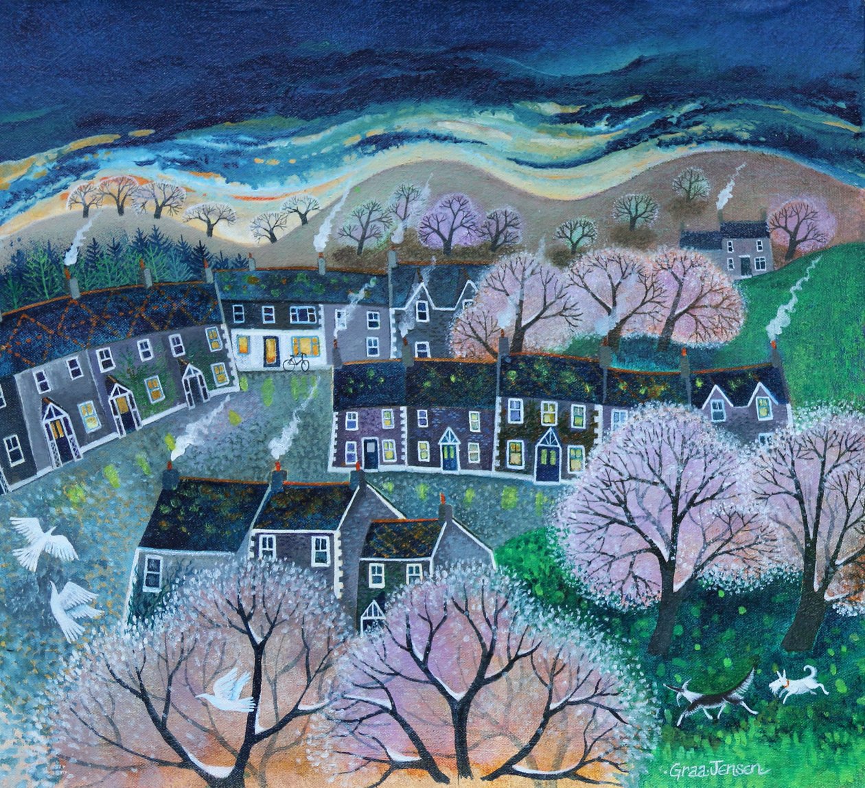 Cold Light of Day, 2022 (akryl på lin) av Lisa Graa Jensen