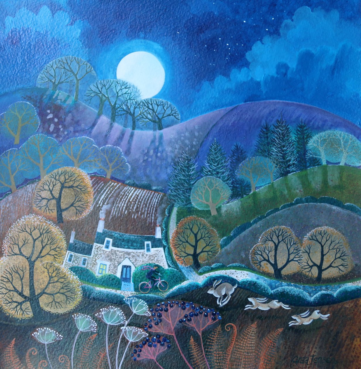 First Frost, 2017, (akrylblekk på papir) av Lisa Graa Jensen