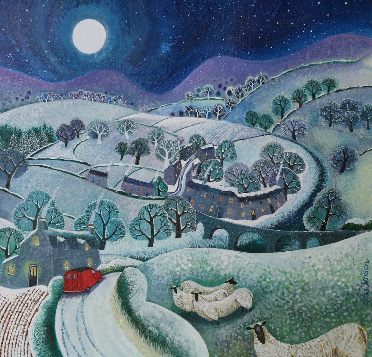 First Sprinkling, 2016, (akrylblekk på papir) av Lisa Graa Jensen