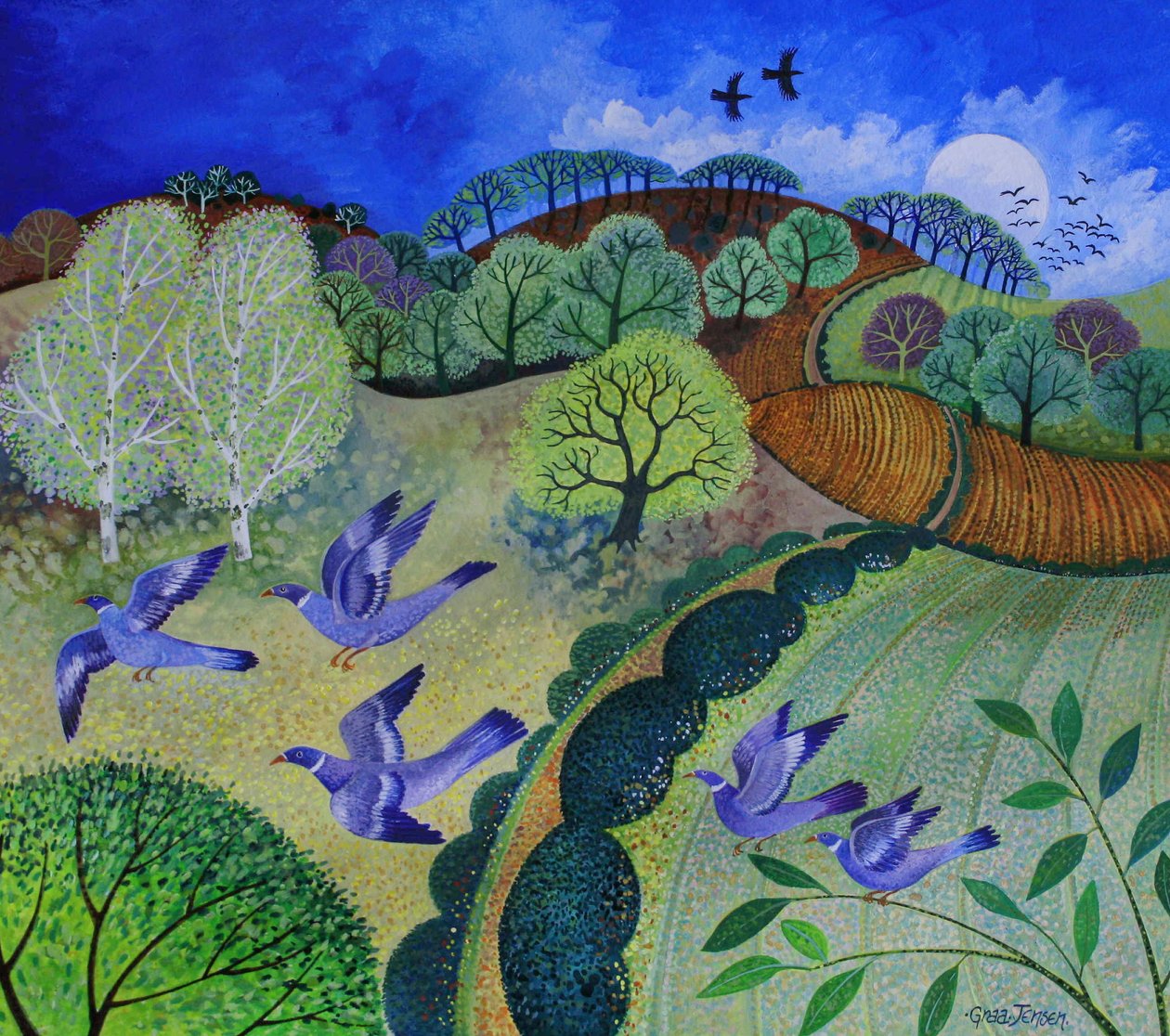 Flight, 2009, (akryl på papir) av Lisa Graa Jensen