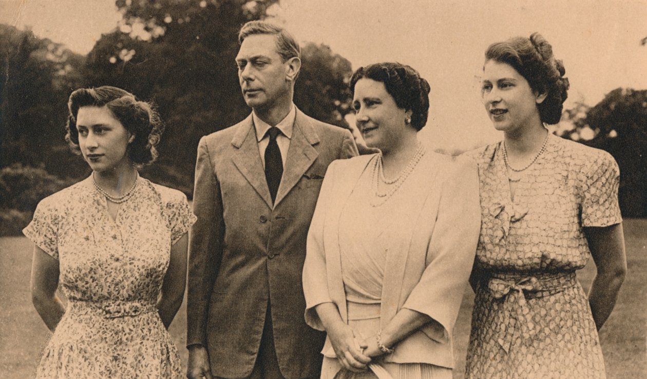 Kongefamilien på eiendommen til Royal Lodge, Windsor, 1946 av Lisa Sheridan
