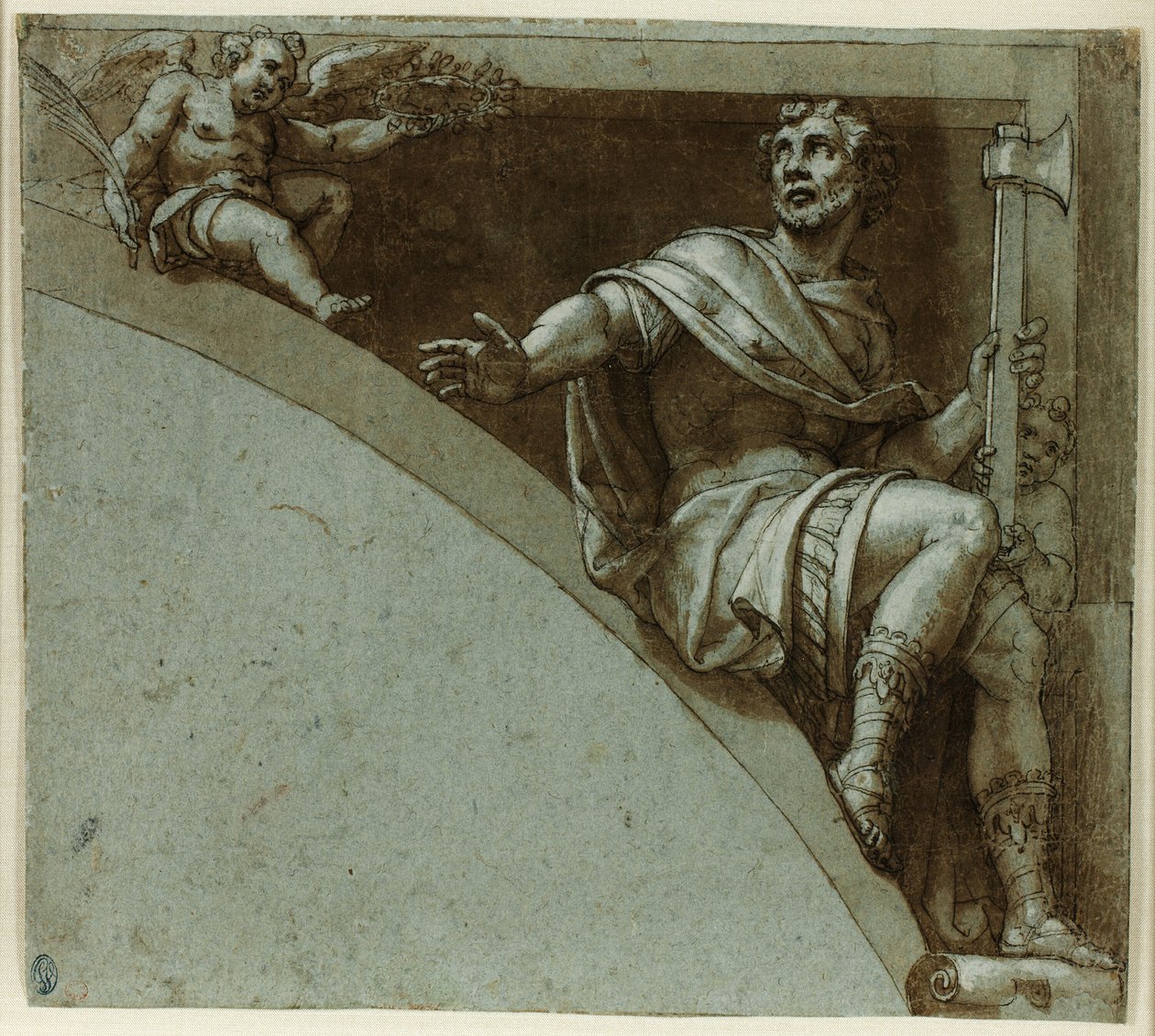 Design for a Spandrel: A Roman Martyr and Two Putti – Saint Jude the Apostle av Livio Agresti