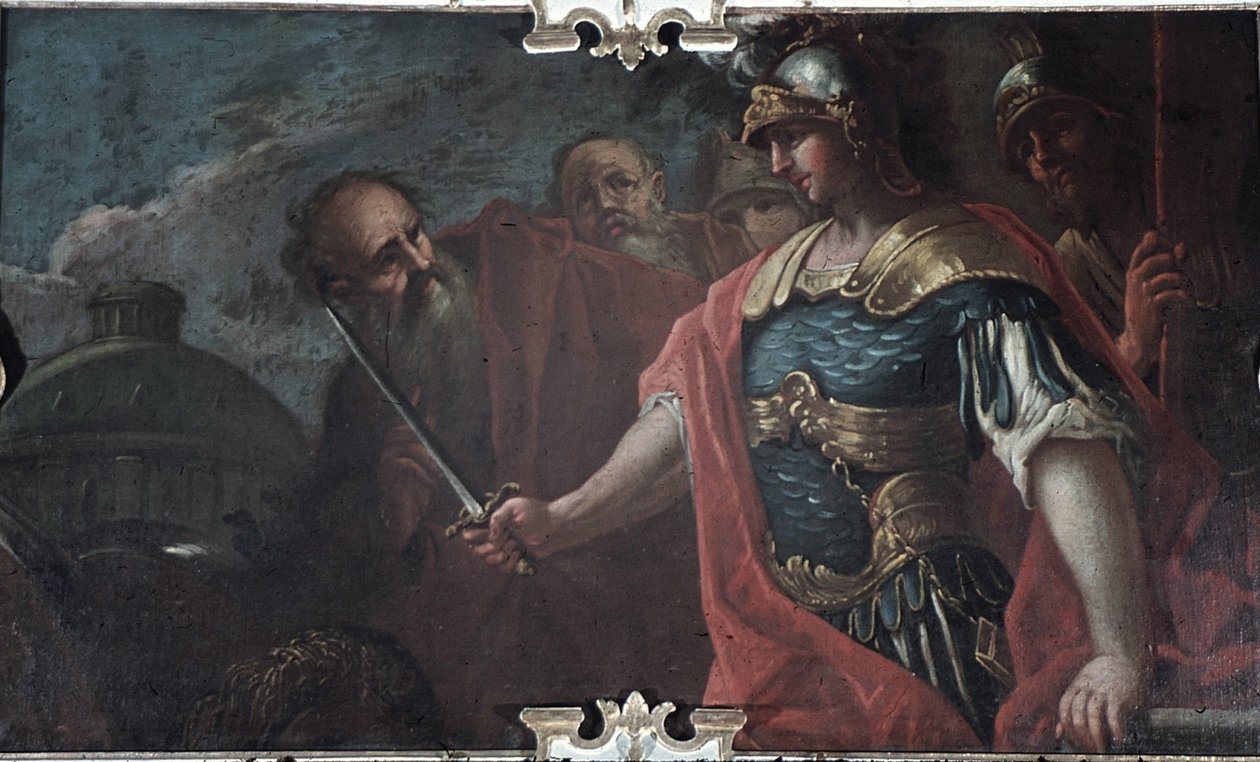 Alexander den store kuttet den gordiske knuten, 1736-1737 av Livio Retti
