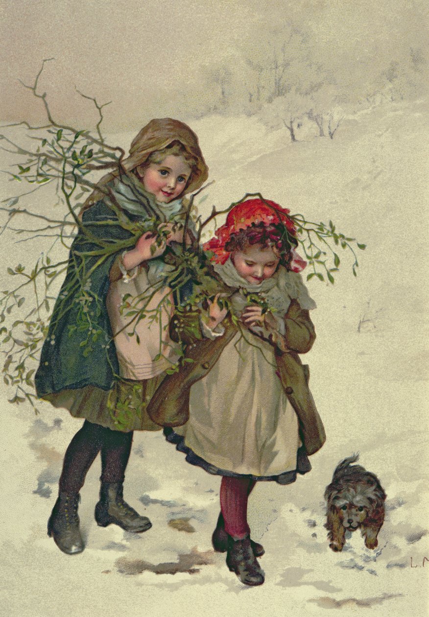 Illustrasjon fra Christmas Tree Fairy, pub. 1886 av Lizzie Mack