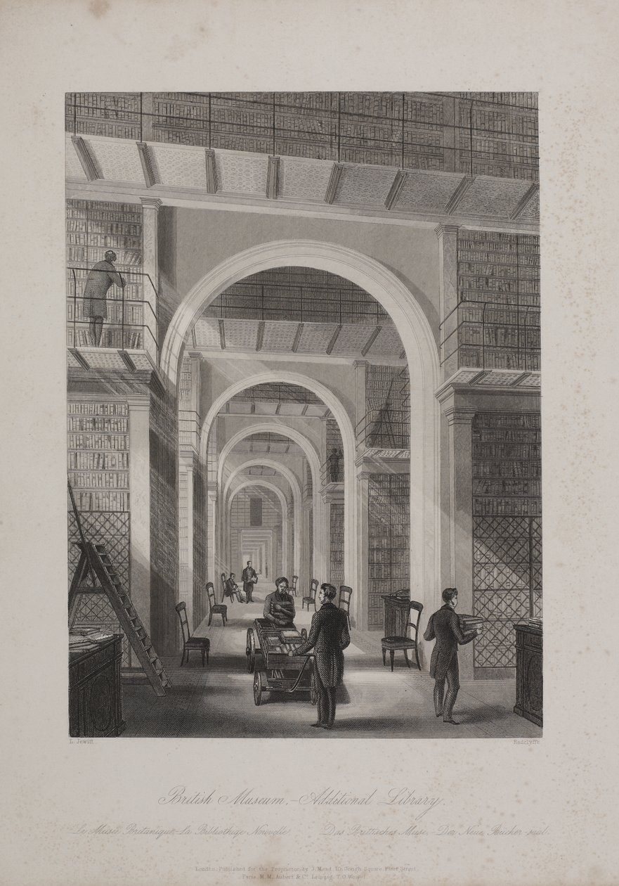 British Museum, Holborn, ca. 1850 (gravering) av Llewellyn (after) Jewitt