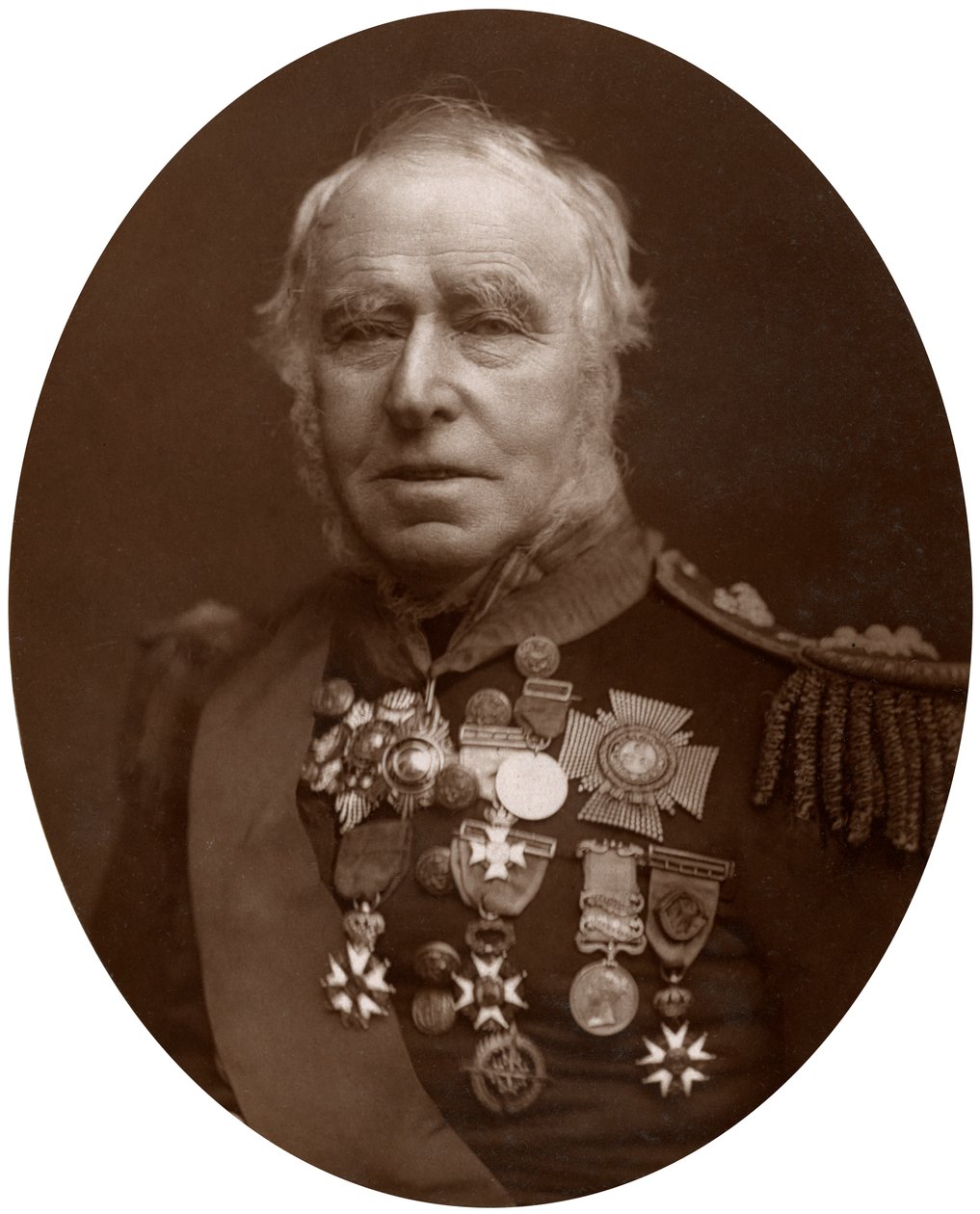 Admiral Sir Sydney Colpoys Dacres, guvernør for Greenwich Hospital, 1883. av Lock and Whitfield