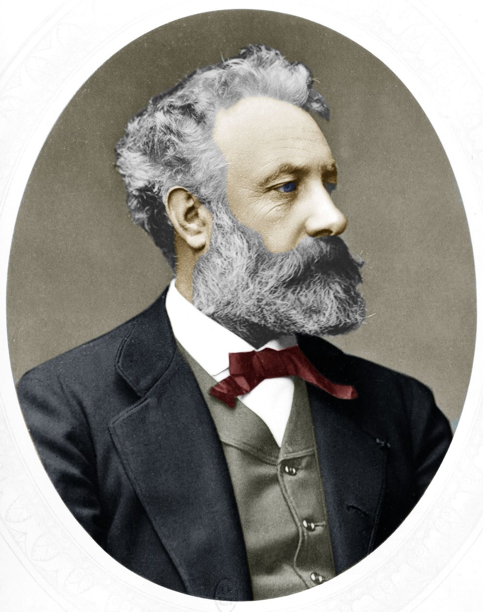 Jules Verne (1828-1905) fransk forfatter, her i 1877 av Lock and Whitfield