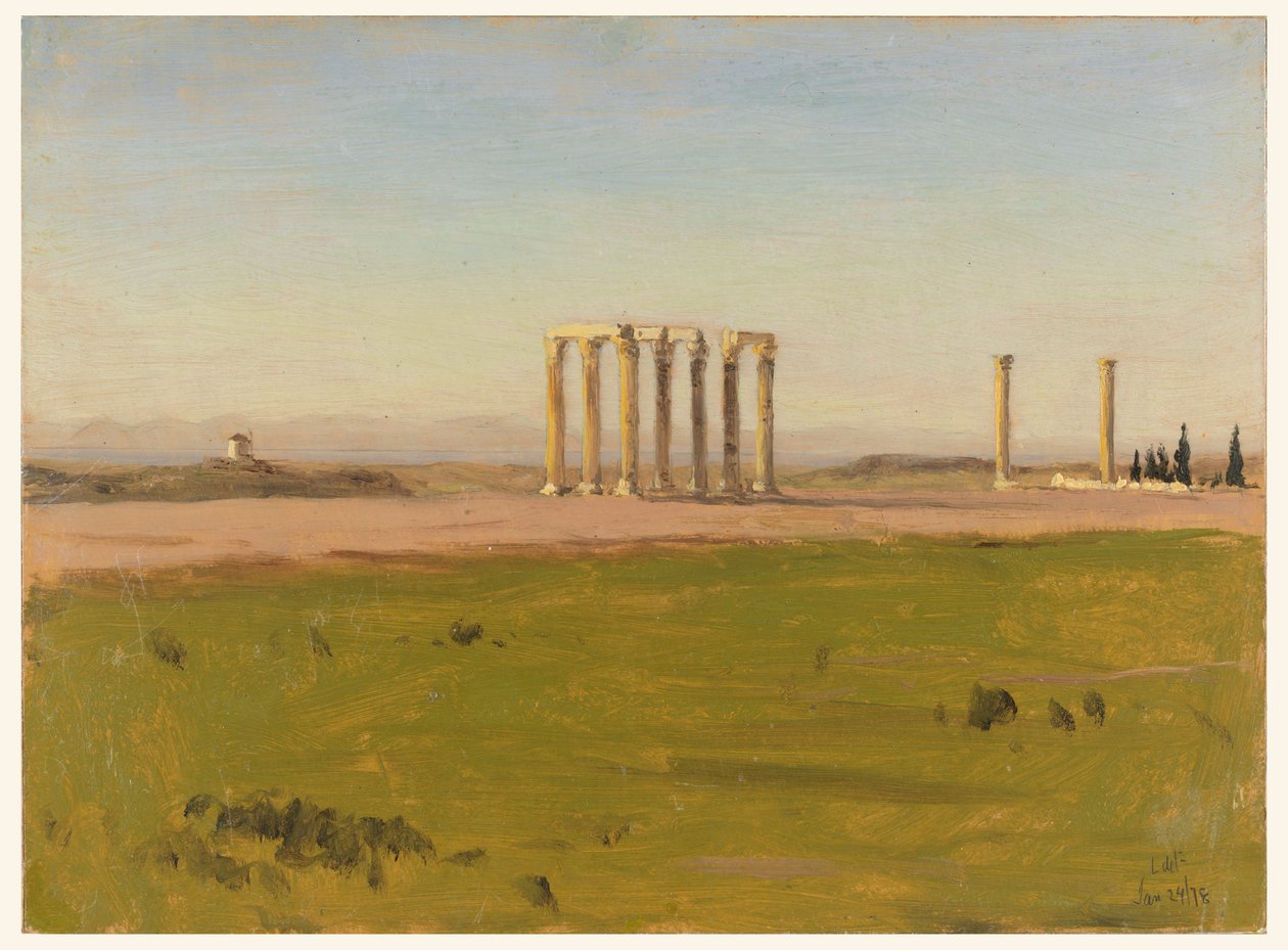 Studie av ruinene av Temple of Olympian Zeus av Lockwood de Forest
