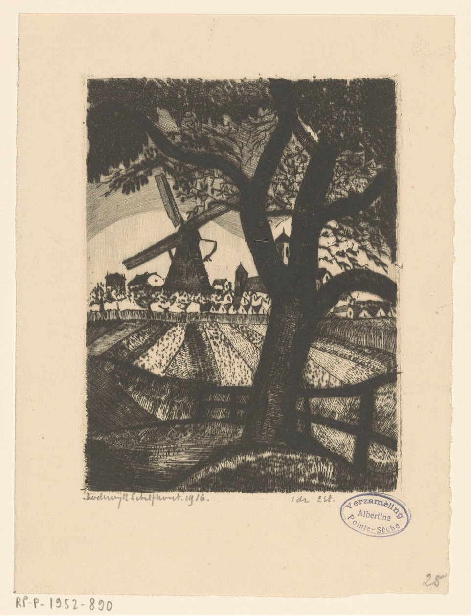 Frukthage Le Fruitier (original tittel) av Lodewijk Schelfhout (signed by artist)