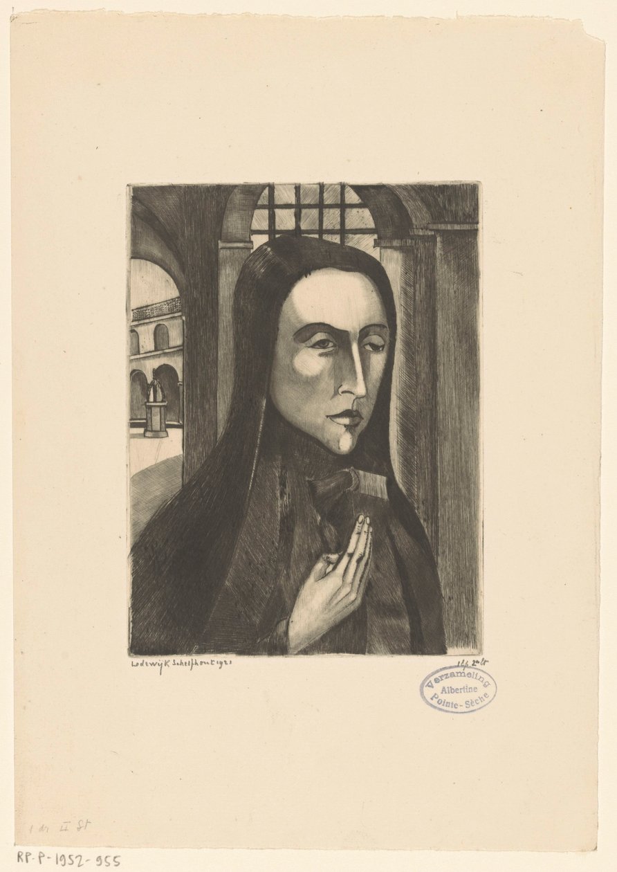 korsikansk kvinne Femme Corse (original tittel) av Lodewijk Schelfhout (signed by artist)