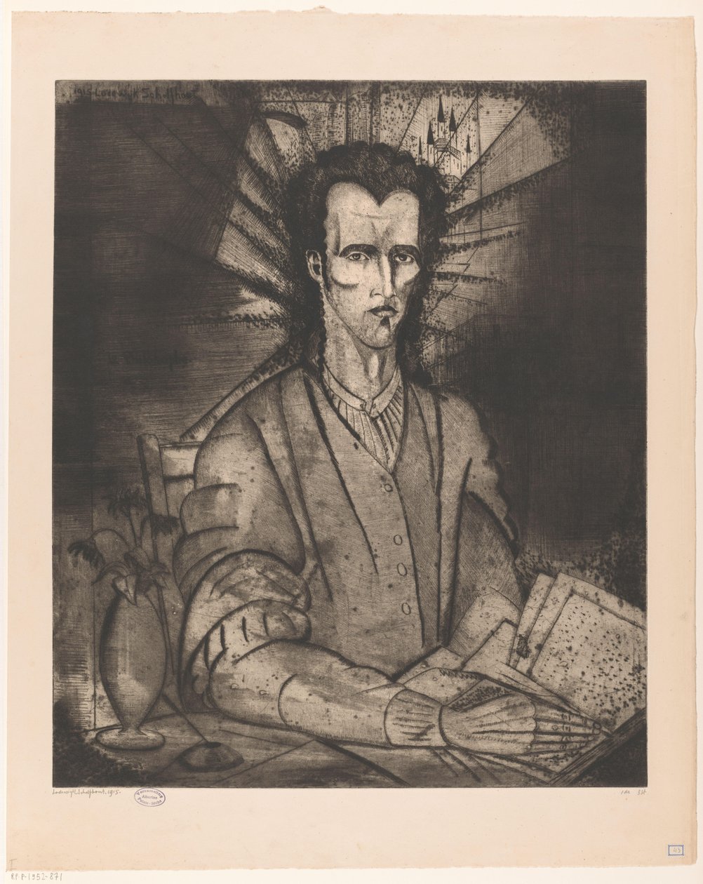 Filosoof Le Philosophe (original tittel på objekt) av Lodewijk Schelfhout (signed by artist)