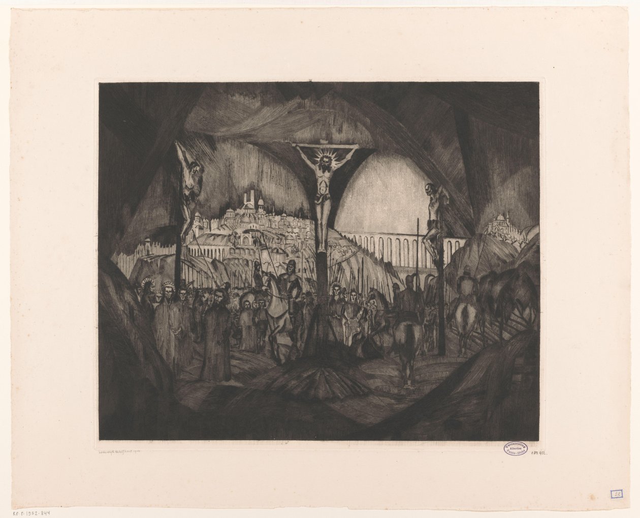 Golgata I (original tittel) av Lodewijk Schelfhout (signed by artist)