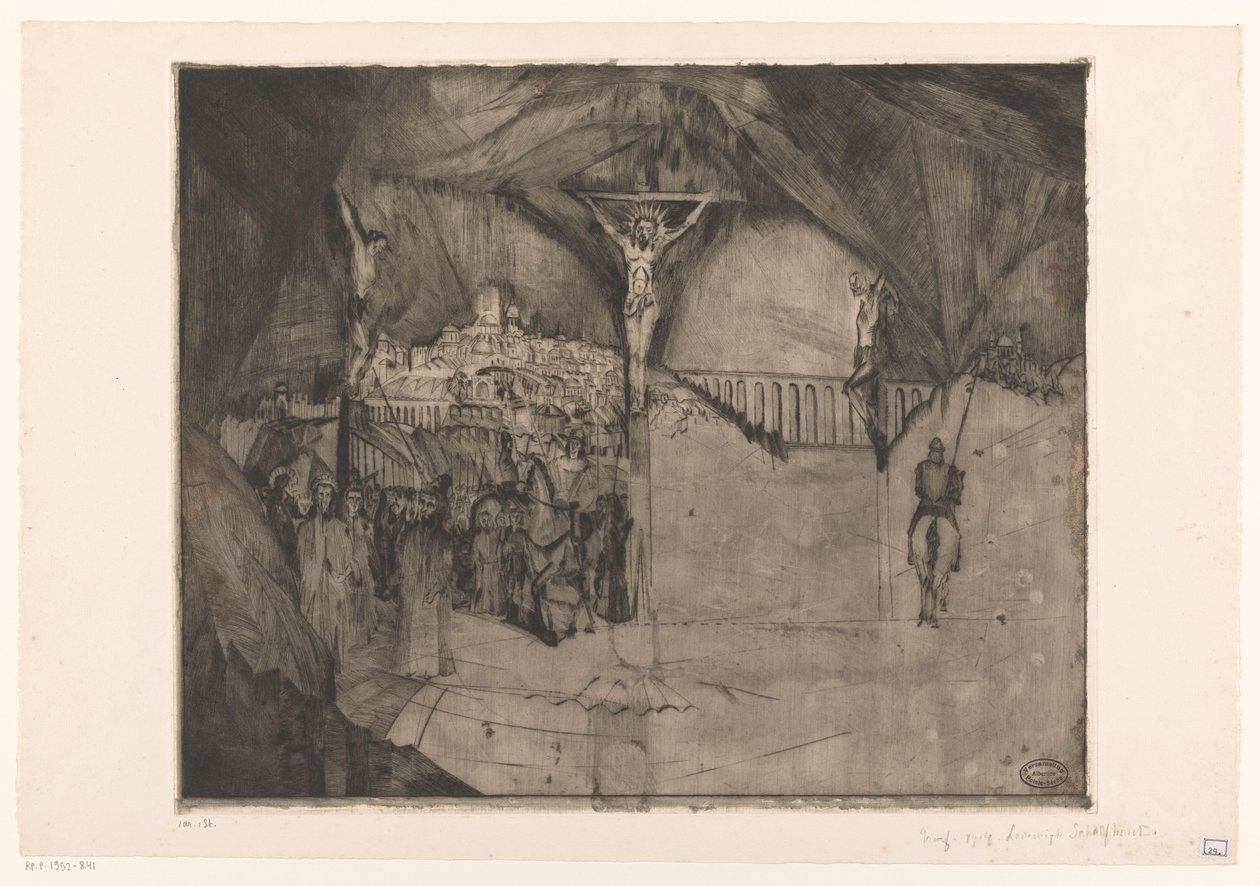 Golgata I (original tittel) av Lodewijk Schelfhout (signed by artist)