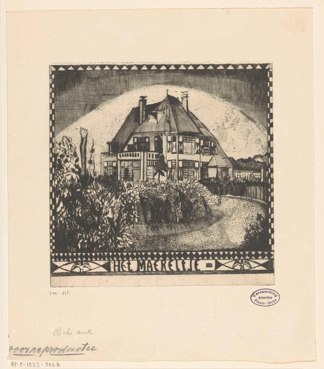 Het Maereltje (original tittel på objekt) av Lodewijk Schelfhout (signed by artist)