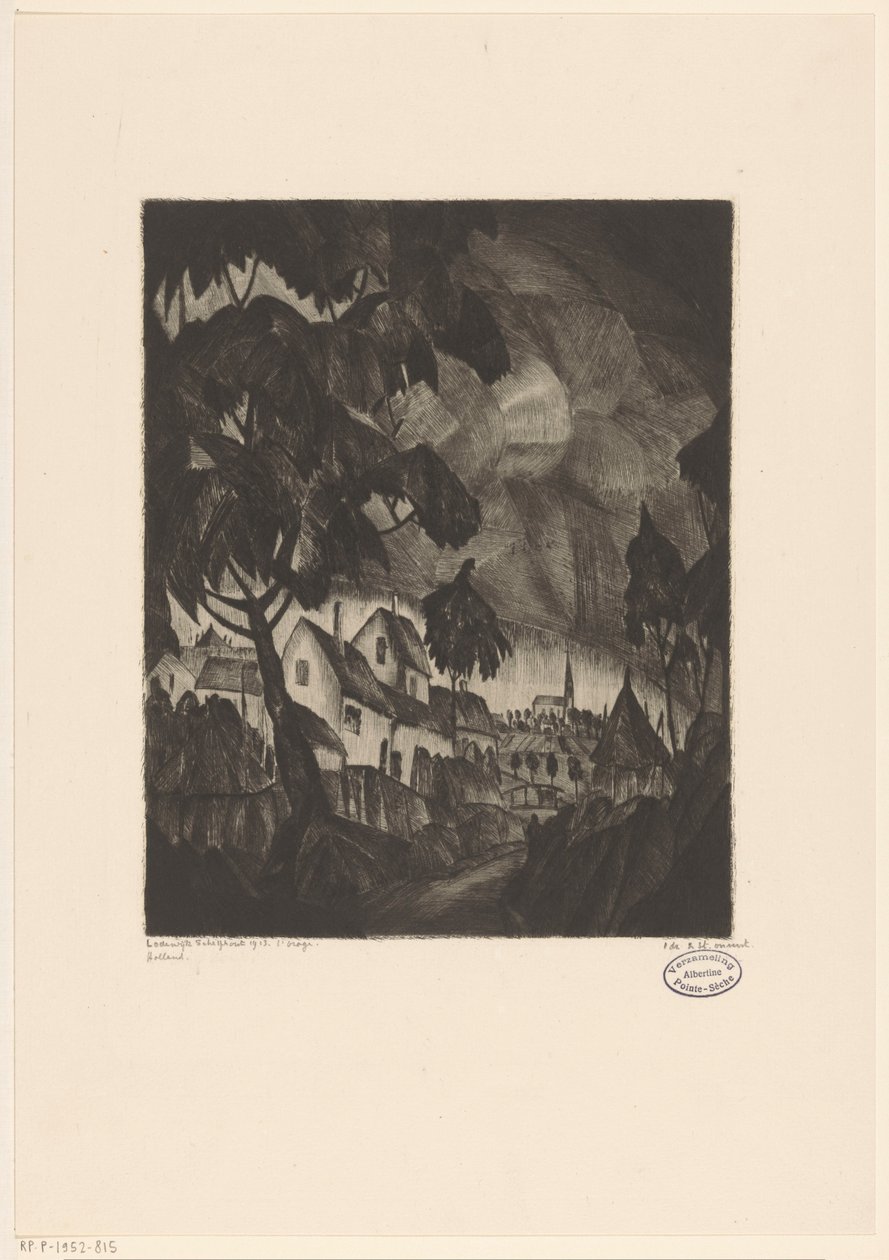 Thunderstorm L'Orage (original tittel på objekt) av Lodewijk Schelfhout (signed by artist)