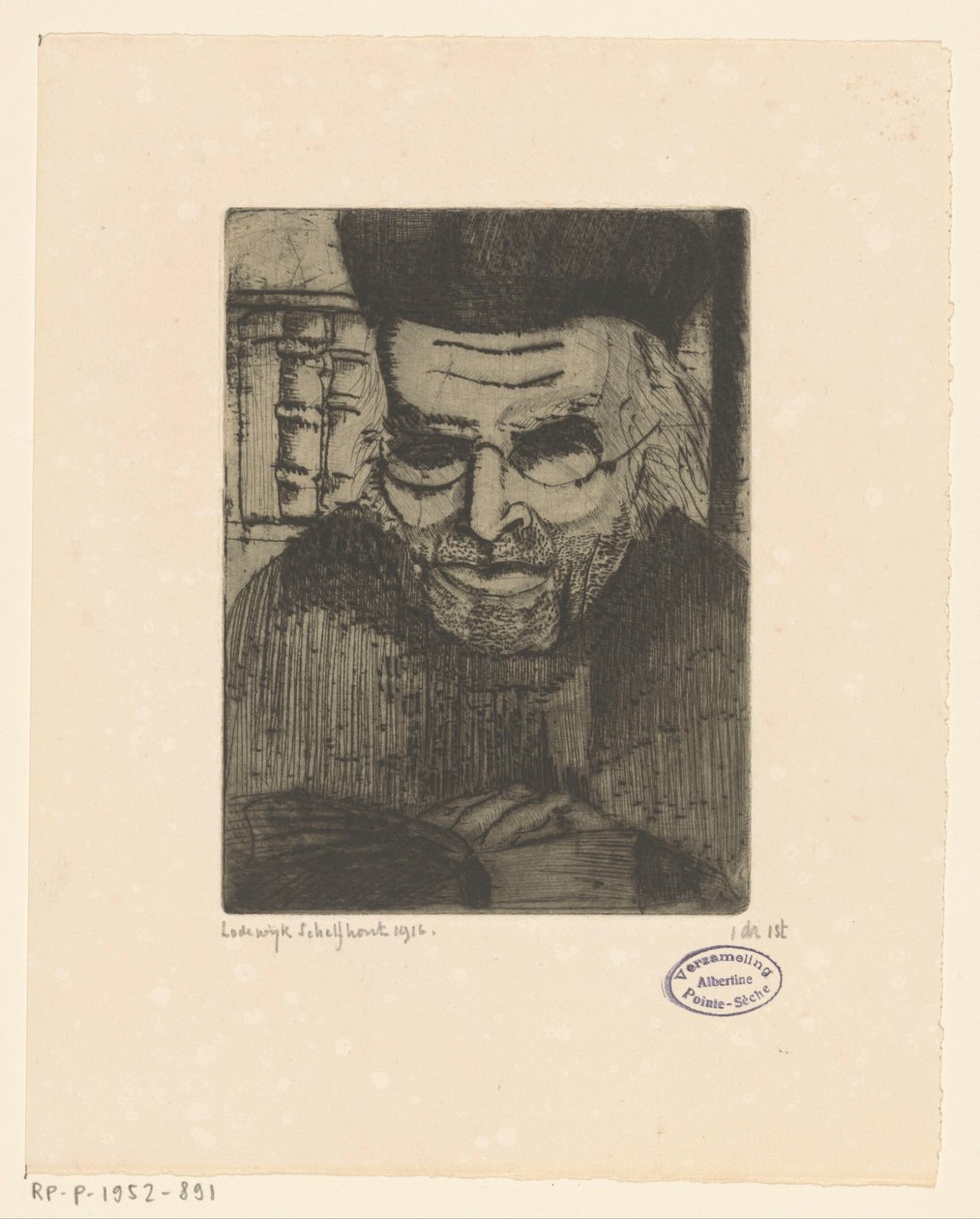 Portrett av G.J. Brinkman av Lodewijk Schelfhout (signed by artist)