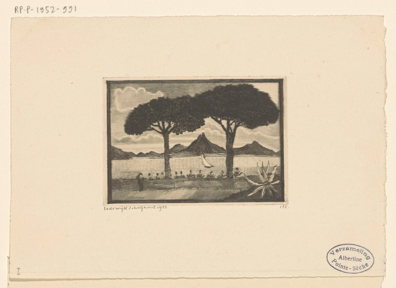 Twee bomen The Two Trees (original tittel) av Lodewijk Schelfhout (signed by artist)