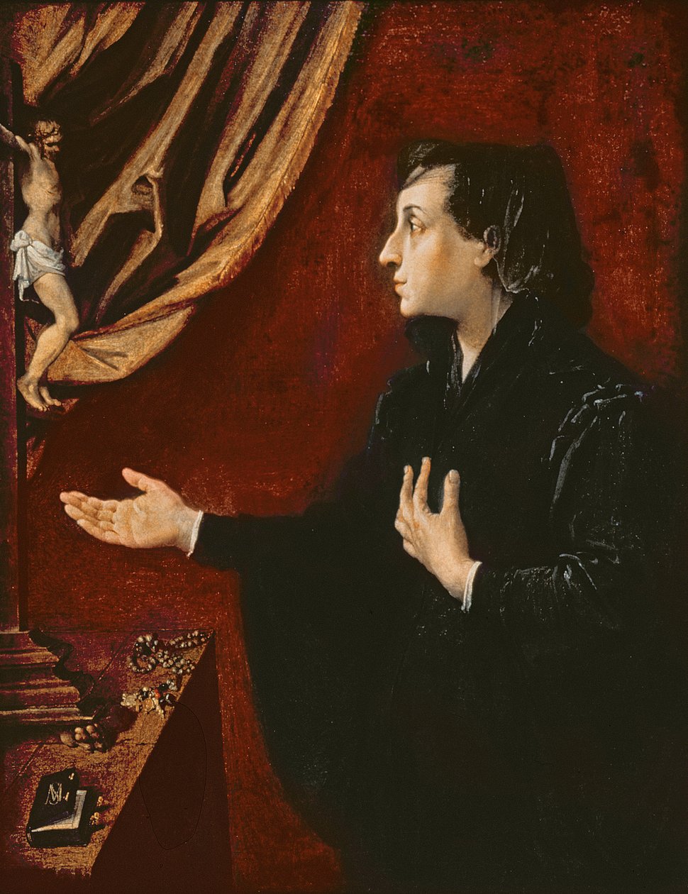 Portrett av en enke, ca. 1585 av Lodovico Carracci